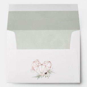Enveloppe Aquarelle Eucalyptus Mariage géométrique