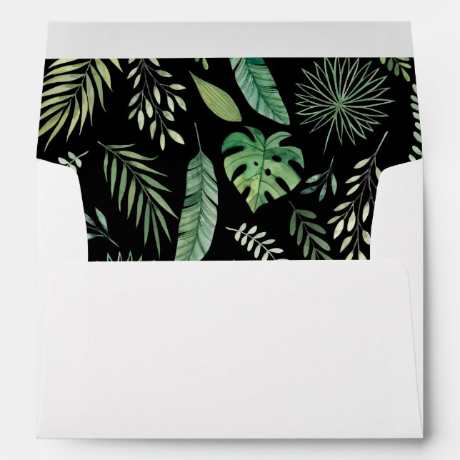 Enveloppe Aquarelle Feuille tropicale (Dos (Bas))