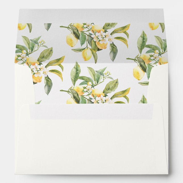 Enveloppe Aquarelle Fleur de citron (Watercolor Lemon Floral Envelope by Painted Paperie
)