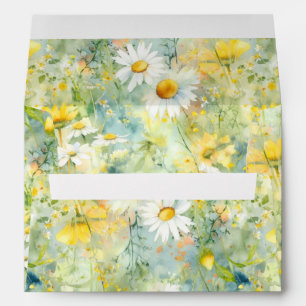 Enveloppe Aquarelle fleur sauvage Meadow Elégant Boho Floral