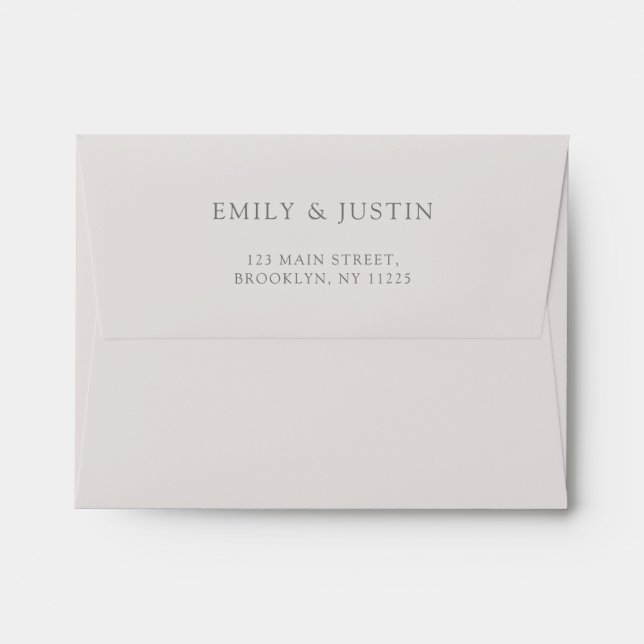 Enveloppe Aquarelle Fleur sauvage moderne Mariage beige Enve (Dos (Haut rabat))