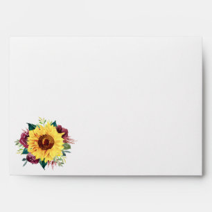 Enveloppe Aquarelle Fleurs de soleil Floral
