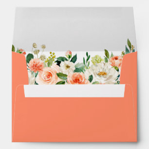 Enveloppe Aquarelle Floral Coral Mariage
