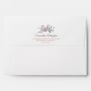 Enveloppe Aquarelle Floral Rose Gold Blush Mariage retour