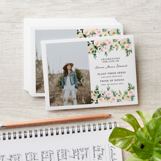 Enveloppe Aquarelle Floral & Verdure Memorial Seed Packet (Stacked)
