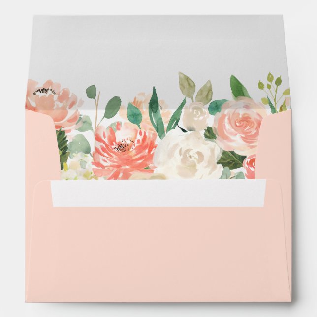 Enveloppe Aquarelle florale A7 (Dos (Bas))