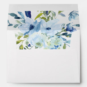Enveloppe Aquarelle florale de la marine légère personnalisé