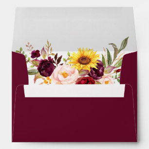 Enveloppe Aquarelle Florale Faire-part de mariage Bourgogne
