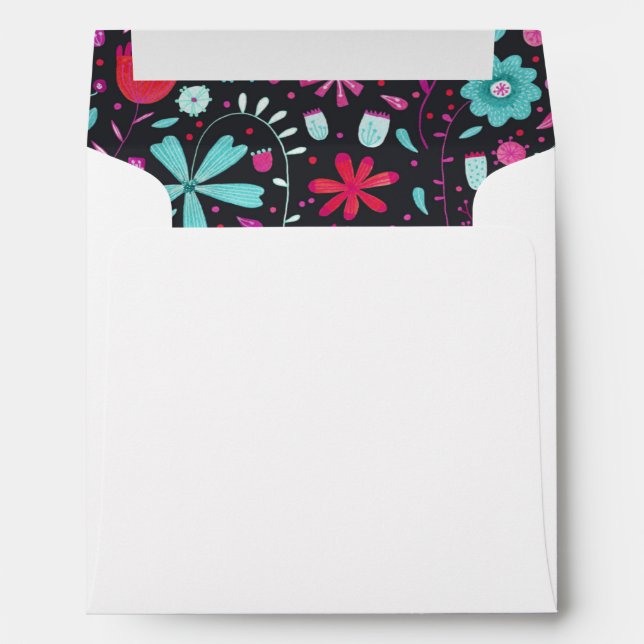 Enveloppe Aquarelle florale foncée (Dos (Bas))