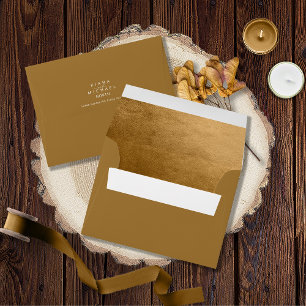 Enveloppe Aquarelle Gradient Mariage Automne Gold ID786