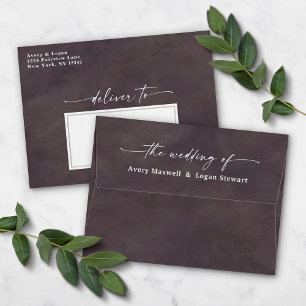 Enveloppe Aquarelle gris foncé A7 5x7 Faire-part de mariage