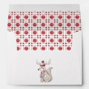 Enveloppe Aquarelle hiver Fox Noël