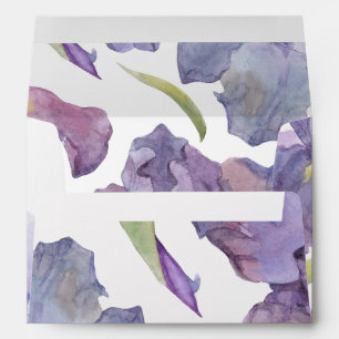 Enveloppe Aquarelle Iris Floral Garden Baby shower de printe
