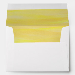 Enveloppe Aquarelle jaune citron balayée d'Ombre rayée