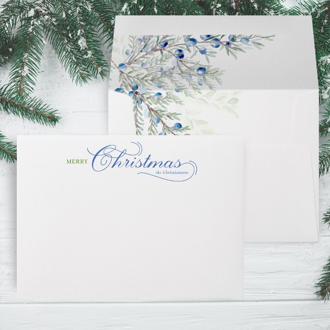 Enveloppe Aquarelle Joyeux Script de Noël Juniper (Créateur téléchargé)