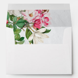 Enveloppe Aquarelle Magnolia Fleurs Mariage 5x7