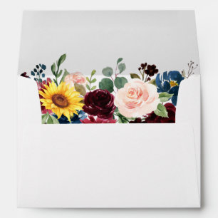 Enveloppe Aquarelle Mariage floral mixte
