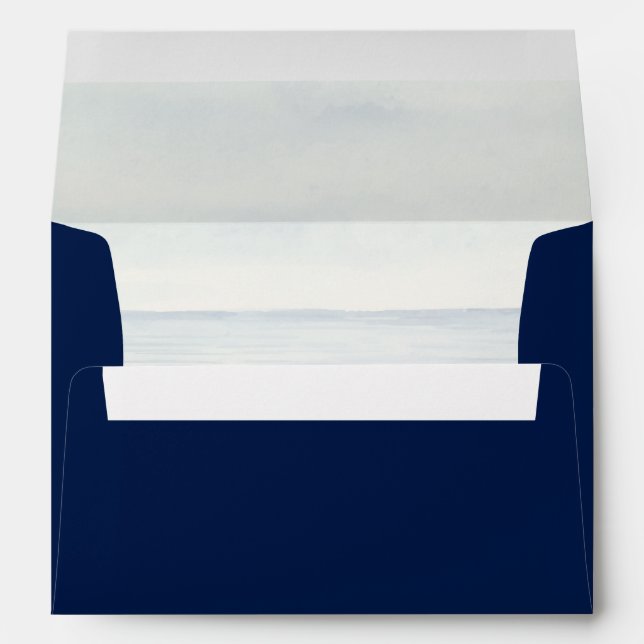 Enveloppe Aquarelle marine marine Mariage (Dos (Bas))