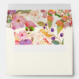 Enveloppe Aquarelle moderne colorée Design Mariage floral