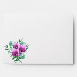 Enveloppe Aquarelle moderne violet Calla Lily Mariage
