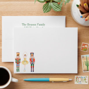 Enveloppe Aquarelle Nutcracker Ballet Noël