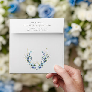 Enveloppe Aquarelle Olive Branche de la famille des funérail