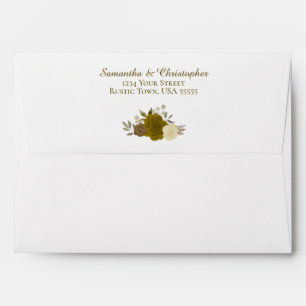 Enveloppe Aquarelle or et jaune Floral Mariage élégant