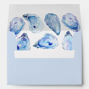 Enveloppe Aquarelle Oyster Shell Light Blue Adresse de retou