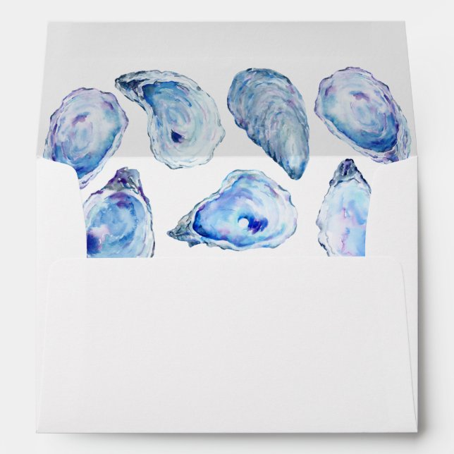 Enveloppe Aquarelle Oyster Shell White Adresse de retour (Dos (Bas))