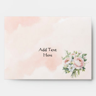 Enveloppe Aquarelle parfaitement rose Peony Floral Mariage