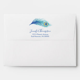 Enveloppe Aquarelle Peacock Feather