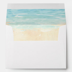Enveloppe Aquarelle Peinte à la main Plage mariage invitatio