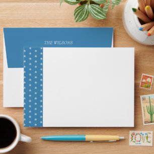 Enveloppe Aquarelle personnalisée Patriotic Blue Stars
