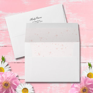 Enveloppe Aquarelle points roses Adresse de retour gratuite