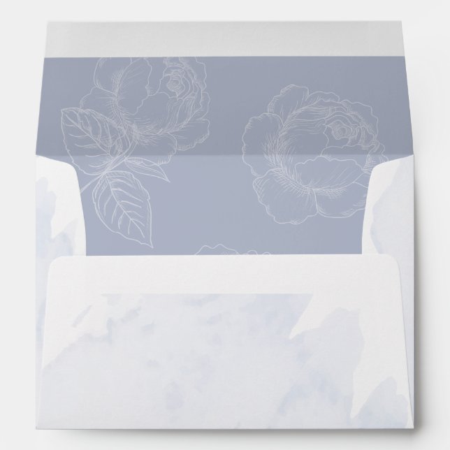 Enveloppe Aquarelle pré-adressée Laver Dusty Blue (Dos (Bas))