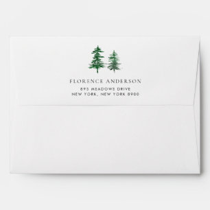 Enveloppe Aquarelle romantique Woodland Adresse de retour