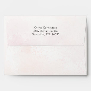 Enveloppe Aquarelle rose Élégante Adresse de retour moderne