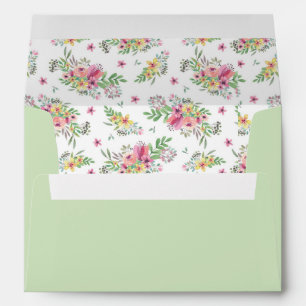 Enveloppe Aquarelle rose florale