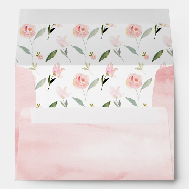 Enveloppe Aquarelle rose pâle (Dos (Bas))