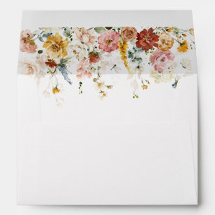 Enveloppe Aquarelle rose pâle Fête des mariées Fleurs de jar