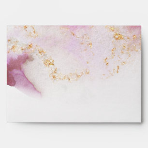 Enveloppe Aquarelle Rose Quartz Gold Geode BarefootBride™