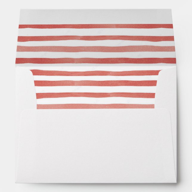 Enveloppe Aquarelle rouge en bande Pirate thème (Dos (Bas))