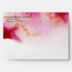Enveloppe Aquarelle Rouge Garnet Gold Geode JustCards™