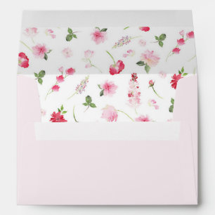 Enveloppe Aquarelle rouge rose Fête des mariées florale