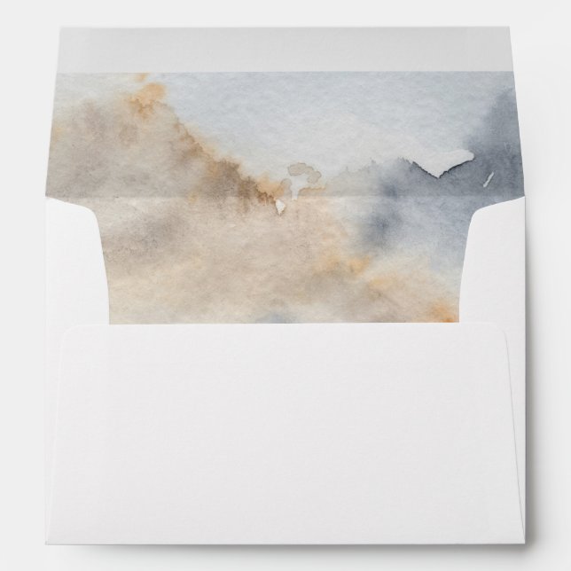 Enveloppe Aquarelle Rustique Mountain Mariage préadressé (Dos (Bas))