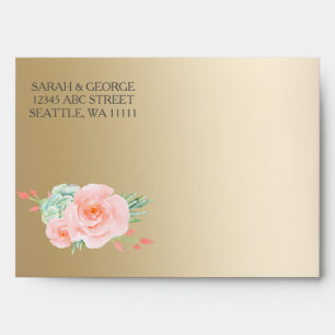 Enveloppe Aquarelle Succulent Blush Floral Élégant Mariage
