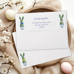 Enveloppe Aquarelle Toile De Jouy Bunny