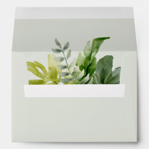 Enveloppe Aquarelle Tropical Feuilles Adresse de retour