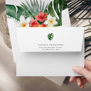 Enveloppe Aquarelle Tropical Summer Floral Mariage