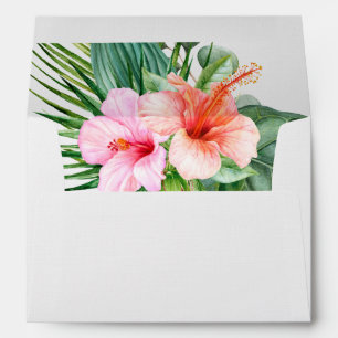 Enveloppe Aquarelle tropicale luxuriante avec adresse